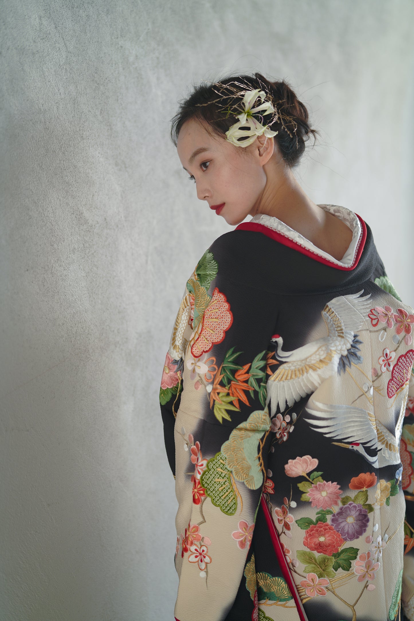 黒霞雲取り瑞華【結婚式 和装 色打掛 レンタル】