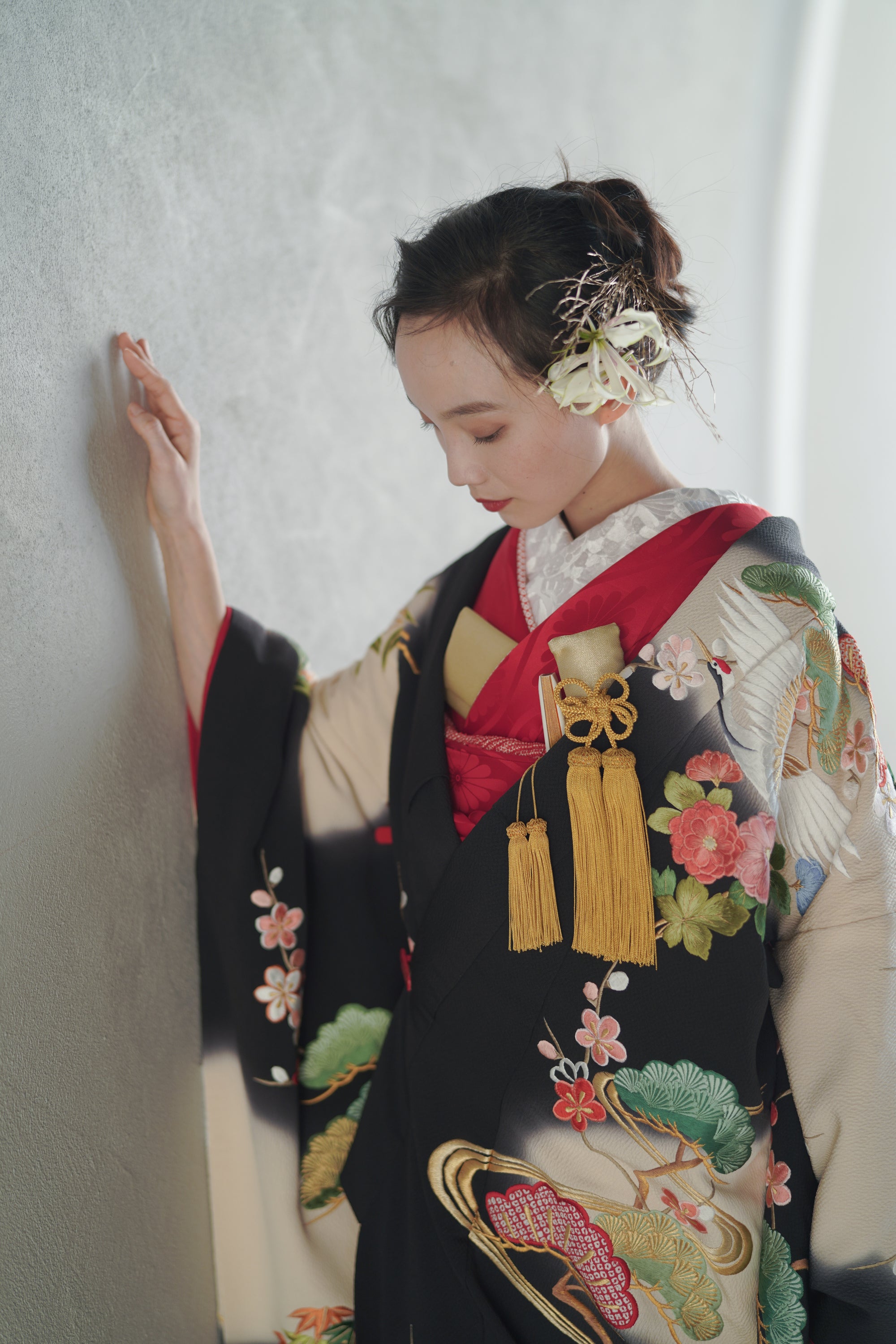 TOMO様 極上品IROKOMICHI 彩小径 博多織 利休バッグ 和装 結婚式 若草に瑞花の調【結婚式 和装 色打掛 レンタル】 – 結婚式準備サイトCORDY