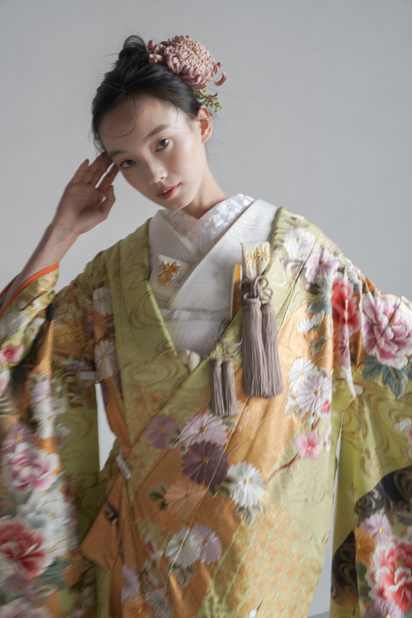 若草に瑞花の調【結婚式 和装 色打掛 レンタル】
