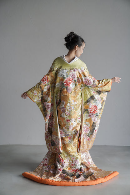 若草に瑞花の調【結婚式 和装 色打掛 レンタル】