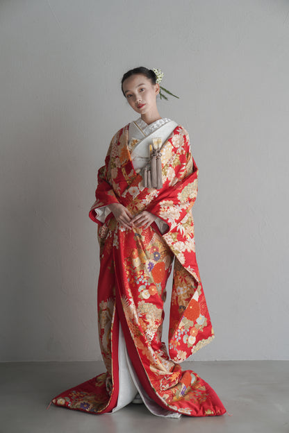 紅寿百花【結婚式 和装 色打掛 レンタル】
