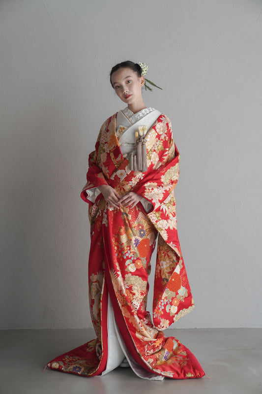 紅寿百花【結婚式 和装 色打掛 レンタル】