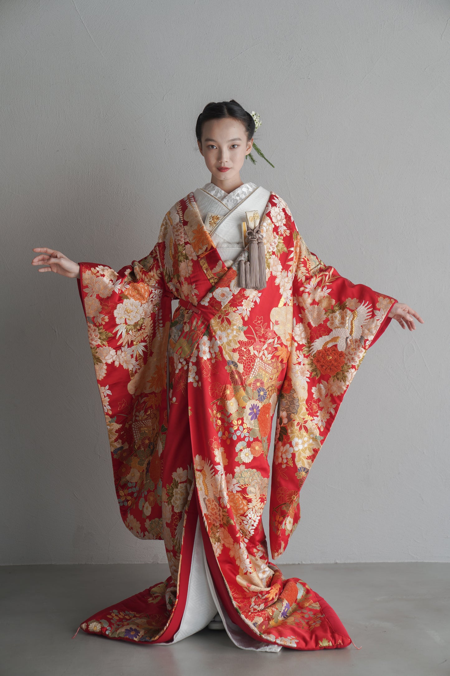 紅寿百花【結婚式 和装 色打掛 レンタル】