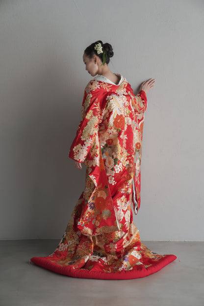 紅寿百花【結婚式 和装 色打掛 レンタル】