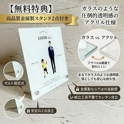 子育て感謝状　アクリル　結婚式　両親へプレゼント　両親贈呈品　ウェディング　還暦　成人式01