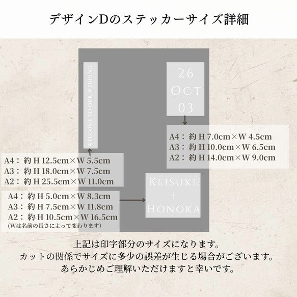 練習用付｜名入れ ウェディングステッカー ウェディングミラーステッカー　シール　ウェルカムボード　結婚式　③