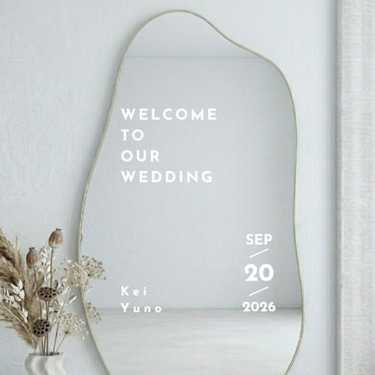 練習用付｜名入れ ウェディングステッカー ウェディングミラーステッカー　ウェルカムボード　結婚式　シール①