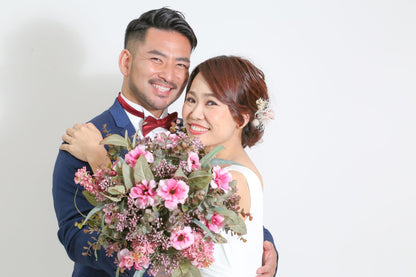 【造花 レンタルブーケ】ラナンキュラスクラッチブーケ　【結婚式　フラワー　造花　ブーケ　ブートニア　レンタル】