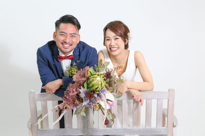 【造花 レンタルブーケ】プロテアブーケ 【結婚式 フラワー 造花 ブーケ ブートニア レンタル】