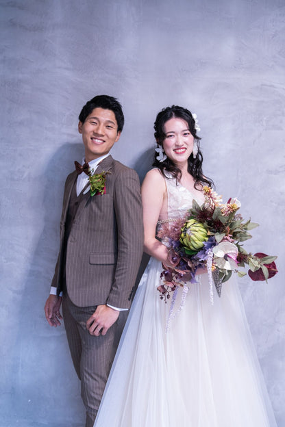 【造花 レンタルブーケ】プロテアブーケ 【結婚式 フラワー 造花 ブーケ ブートニア レンタル】