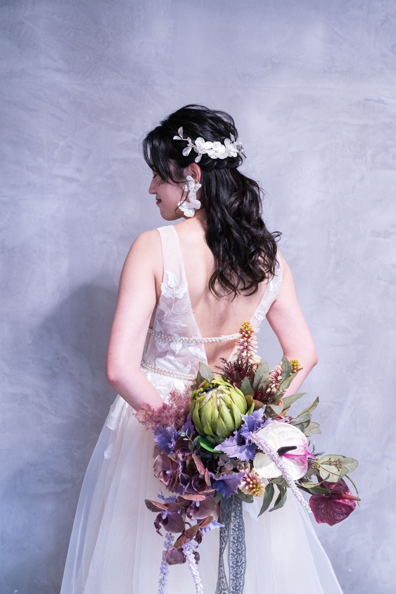 【造花 レンタルブーケ】プロテアブーケ 【結婚式 フラワー 造花 ブーケ ブートニア レンタル】