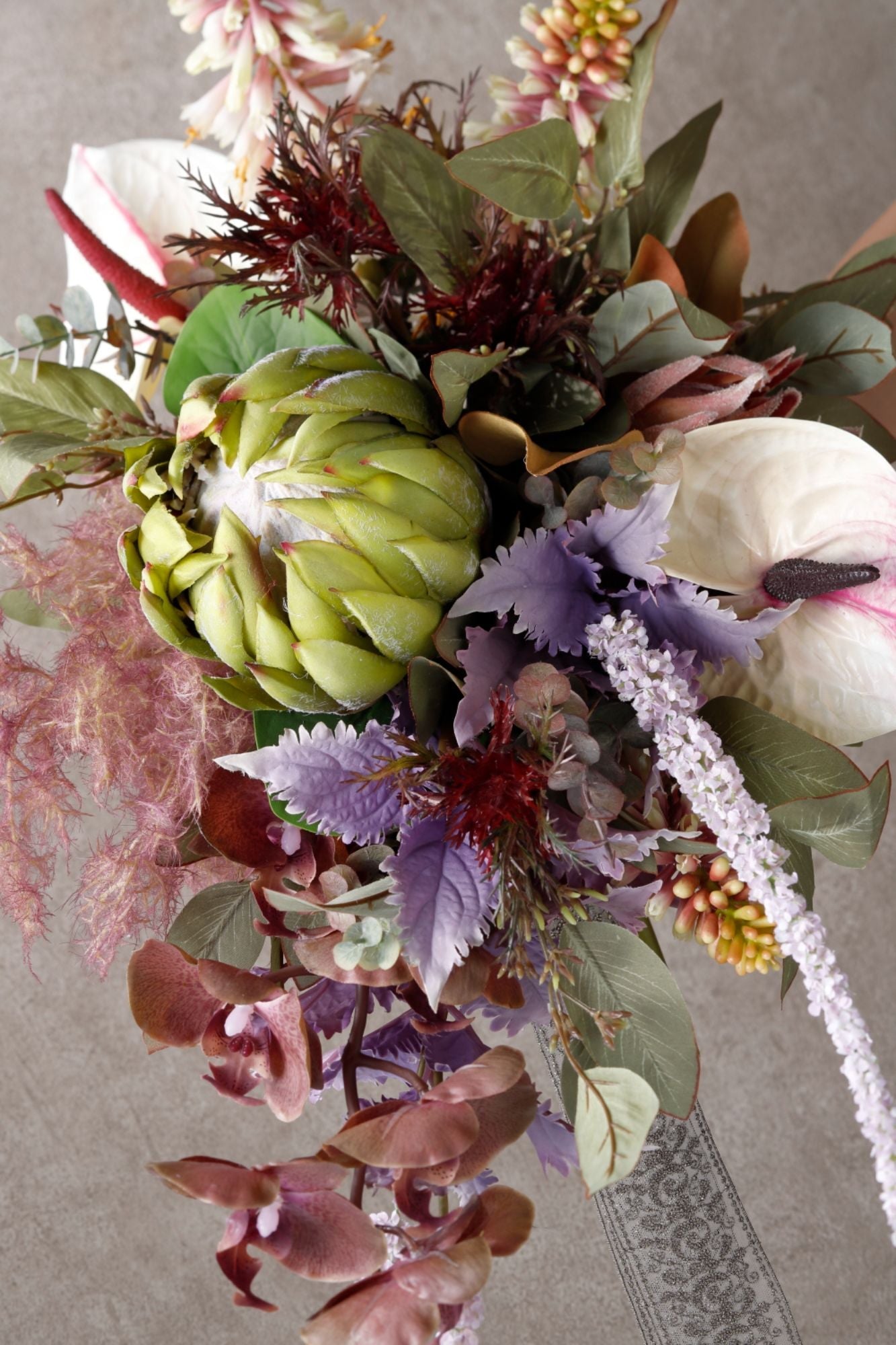 【造花 レンタルブーケ】プロテアブーケ 【結婚式 フラワー 造花 ブーケ ブートニア レンタル】