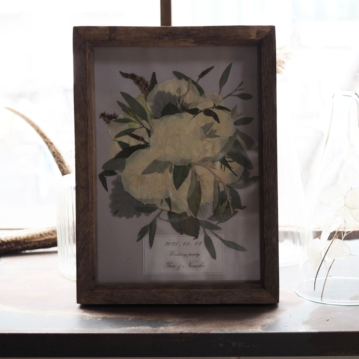 pressed flower B5(押し花 生花から加工するフルオーダーメイド)【結婚式 フラワー ブーケ保存 アフターブーケ】
