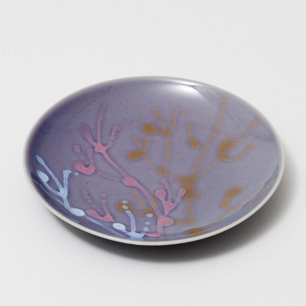 沖縄の海の縁起の珊瑚の小皿・取り皿/2枚セット/白色×薄紫色 【結婚式 ギフト 内祝い 結婚祝い 出産祝い】