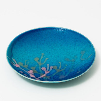 沖縄の海の縁起の珊瑚の小皿・取り皿/2枚セット/白色×オーシャンブルー 【結婚式 ギフト 引き出物 食器類】