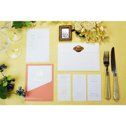 招待状セット ポケット ピンク【結婚式 ペーパー 招待状】