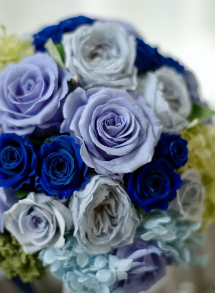 【プリザーブド】オーダーメイド[ラウンドブーケセット] 【結婚式 フラワー ドライフラワー ブーケ ブートニア オーダーメイド】