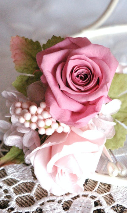 【プリザーブド】オーダーメイド[ラウンドブーケセット] 【結婚式 フラワー ドライフラワー ブーケ ブートニア オーダーメイド】