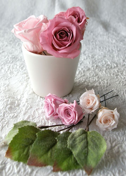 【プリザーブド】オーダーメイド[ラウンドブーケセット] 【結婚式 フラワー ドライフラワー ブーケ ブートニア オーダーメイド】