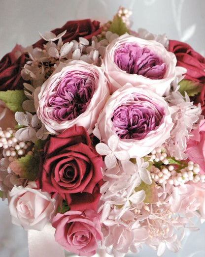 【プリザーブド】オーダーメイド[ラウンドブーケセット] 【結婚式 フラワー ドライフラワー ブーケ ブートニア オーダーメイド】