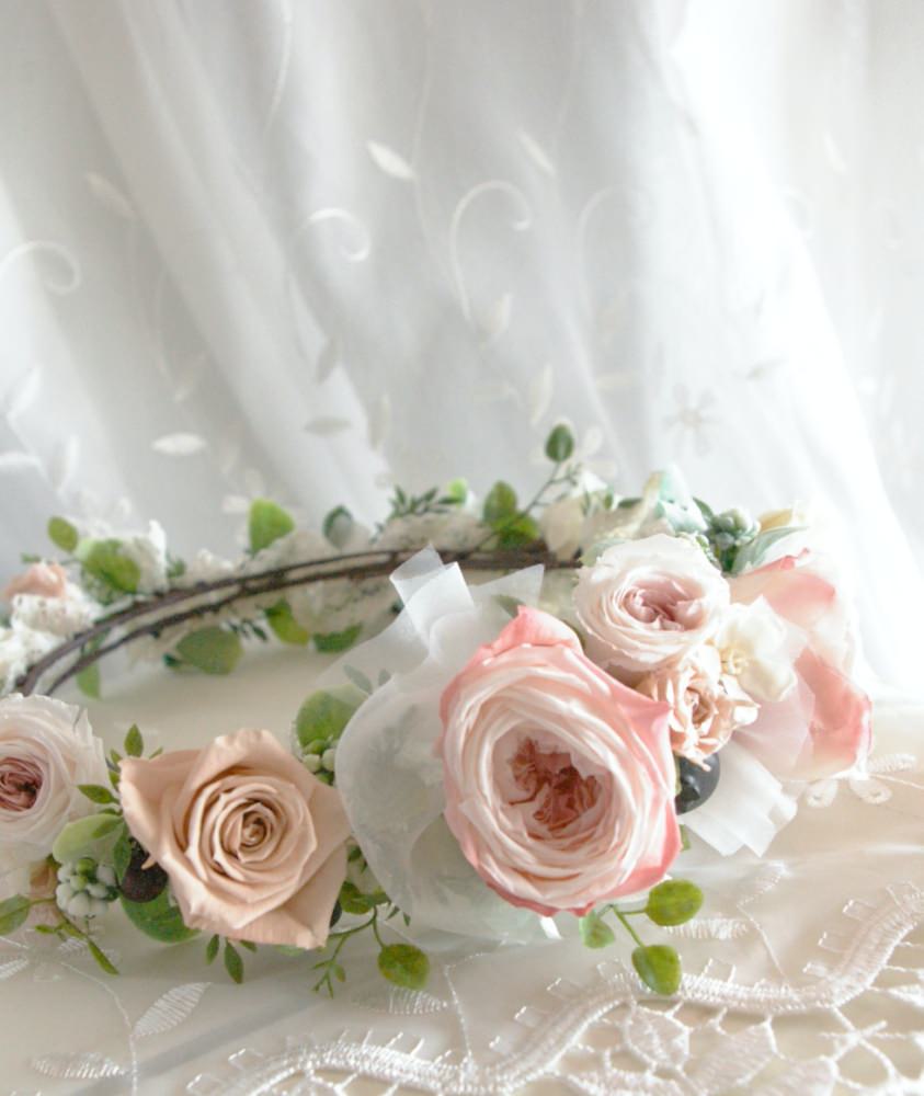 【プリザーブド】オーダーメイド[花冠]ブライダルアクセサリー 【結婚式 ヘアアクセサリー オーダーメイド】