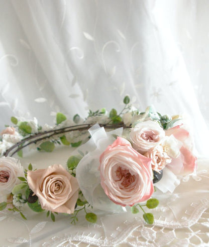 【プリザーブド】オーダーメイド[花冠]ブライダルアクセサリー 【結婚式 ヘアアクセサリー オーダーメイド】