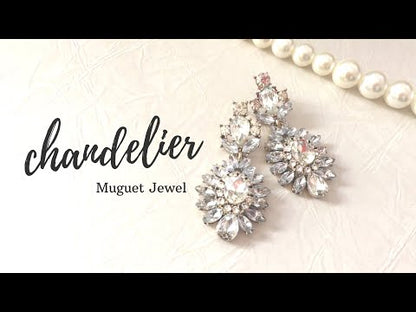 【ピアス・イヤリング】chandelier ビジューピアス 【結婚式　ピアス　イヤリング】