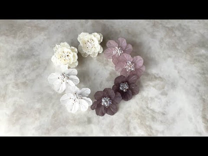 【ピアス・イヤリング】clear ビジューフラワーピアス/ブライダルアクセサリー 【結婚式　ピアス　イヤリング】