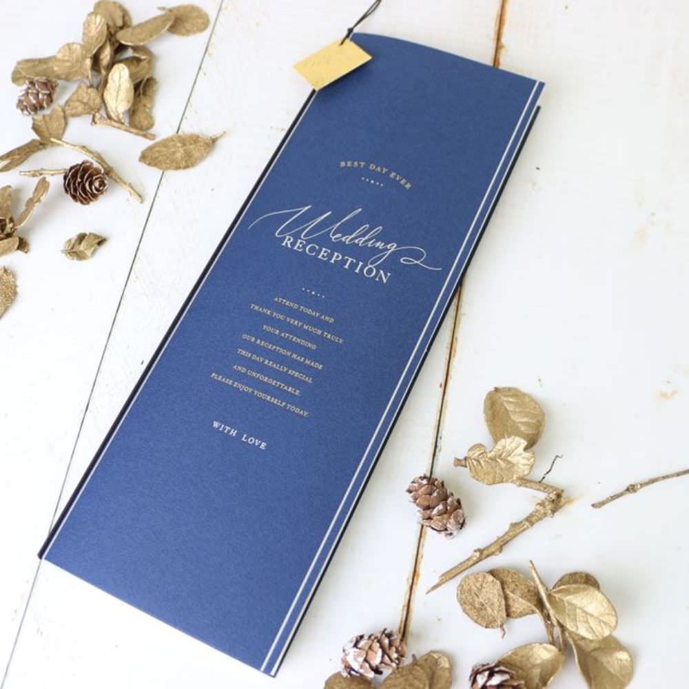 席次表B4サイズ クレール ネイビー【結婚式 ペーパー 席次表】