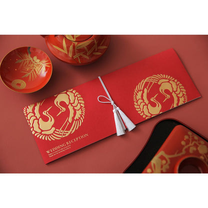 席次表B4サイズ 双縁 くれない【結婚式 ペーパー 席次表】