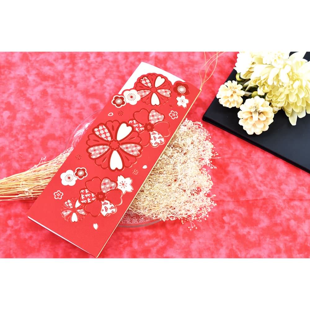 席次表A3サイズ 和花 赤【結婚式 ペーパー 席次表】