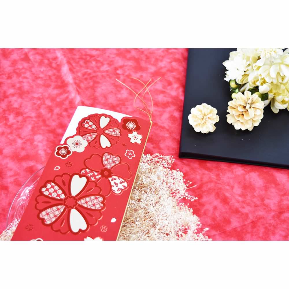 席次表A3サイズ 和花 赤【結婚式 ペーパー 席次表】