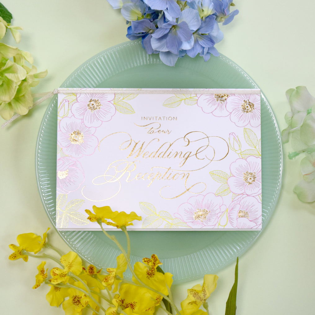 【結婚式 招待状セット】 ローズボーテ(印刷込み)【結婚式 ペーパー 招待状】