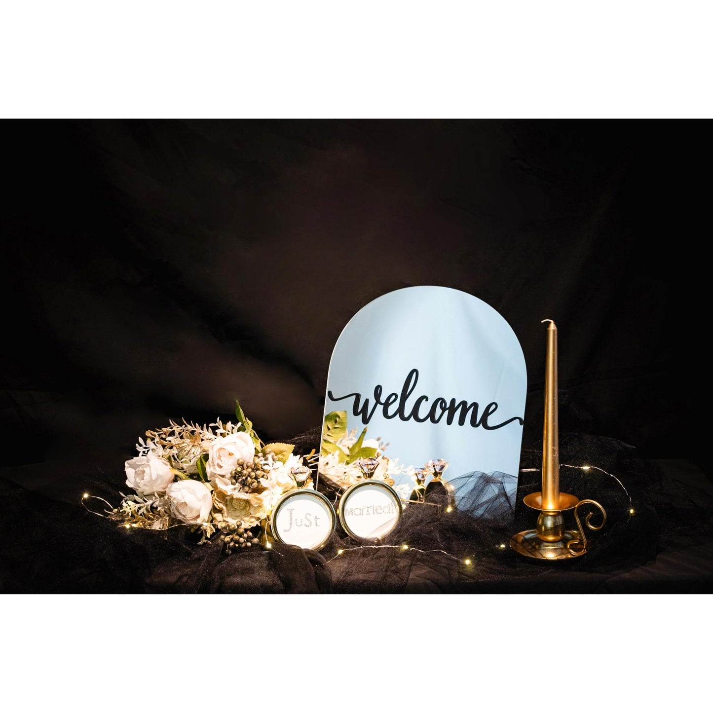 【3泊4日レンタル】ブラックモダンコーディネートセット/おしゃれグッズ ウェルカムグッズ 【結婚式 ウェルカムボード レンタル】