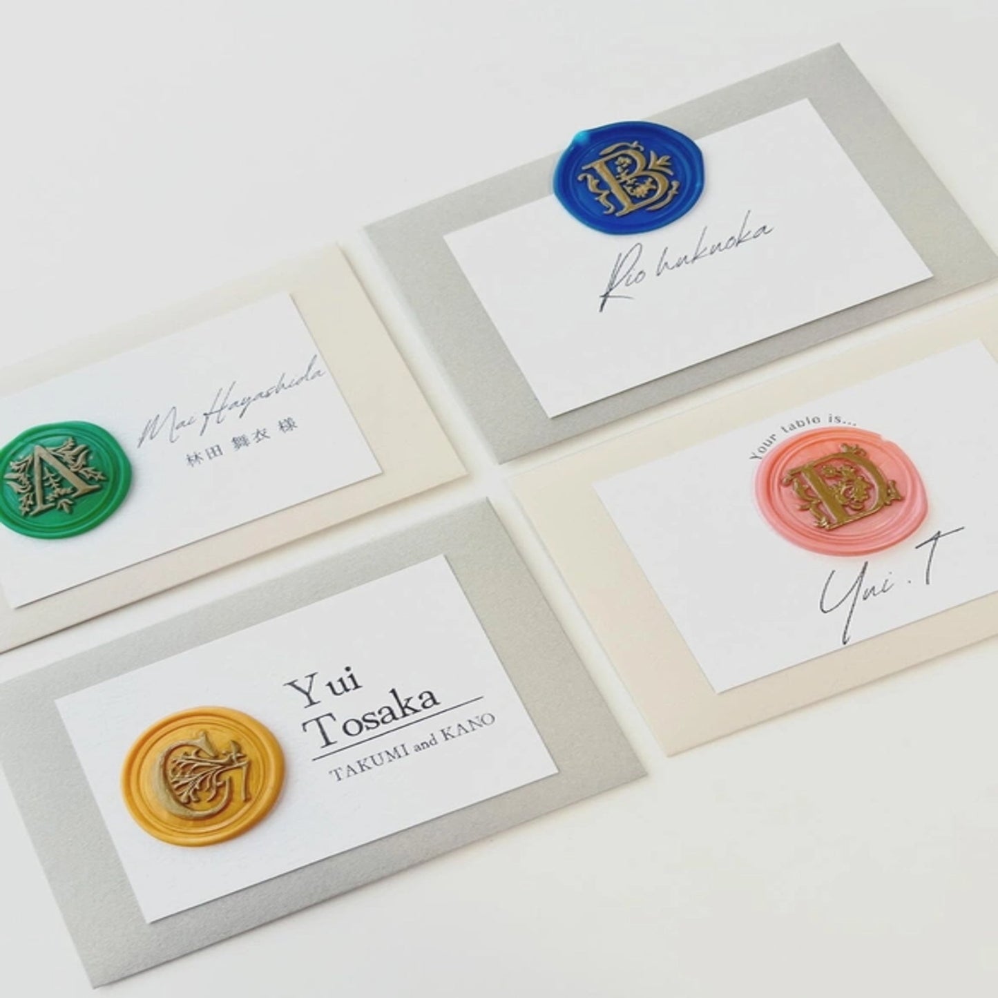 エスコートカード スイッチングレター シーリングスタンプセット 【結婚式 ペーパー エスコートカード】