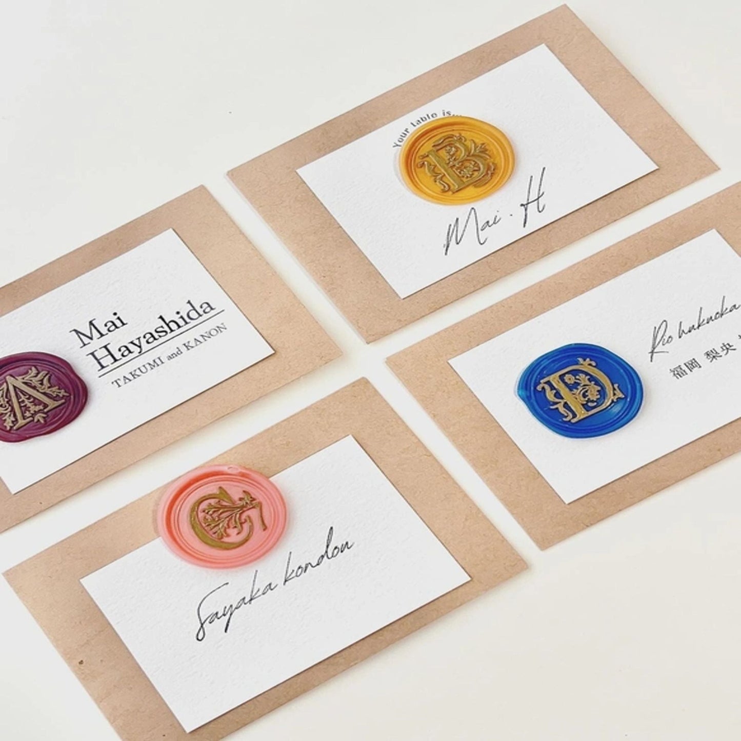 エスコートカード スイッチングレター シーリングスタンプセット 【結婚式 ペーパー エスコートカード】