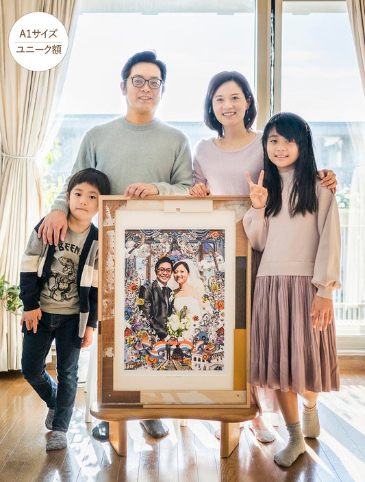 肖像コラージュ【A1サイズ・ユニーク額】ウェルカムボード 【結婚式 ウェルカムボード オーダーメイド】