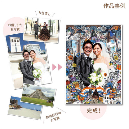 肖像コラージュ【A1サイズ・ユニーク額】ウェルカムボード 【結婚式 ウェルカムボード オーダーメイド】