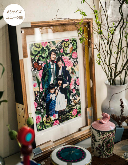 肖像コラージュ【A3サイズ・ユニーク額】ウェルカムボード 【結婚式 ウェルカムボード オーダーメイド】