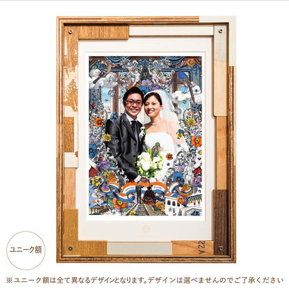 肖像コラージュ【A3サイズ・ユニーク額】ウェルカムボード 【結婚式 ウェルカムボード オーダーメイド】