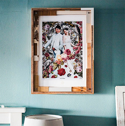 肖像コラージュ【A3サイズ・ユニーク額】ウェルカムボード 【結婚式 ウェルカムボード オーダーメイド】