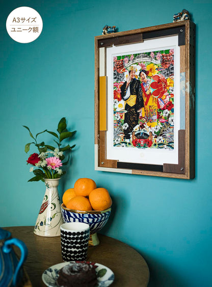 肖像コラージュ【A3サイズ・ユニーク額】ウェルカムボード 【結婚式 ウェルカムボード オーダーメイド】