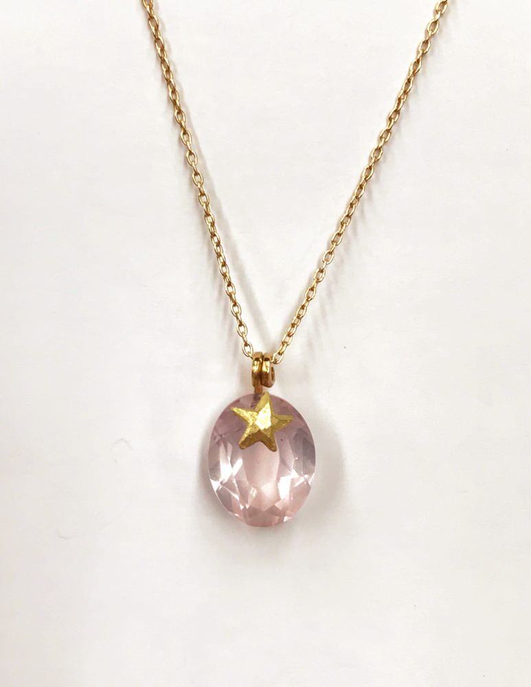 STAR Rose Quartz/L Oval Nc/ブライダルアクセサリー 【結婚式 ネックレス】