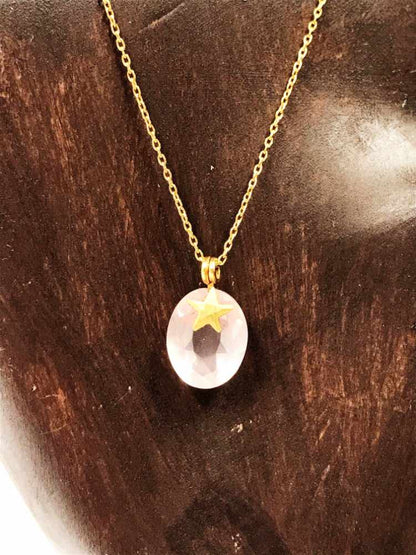 STAR Rose Quartz/L Oval Nc/ブライダルアクセサリー 【結婚式 ネックレス】