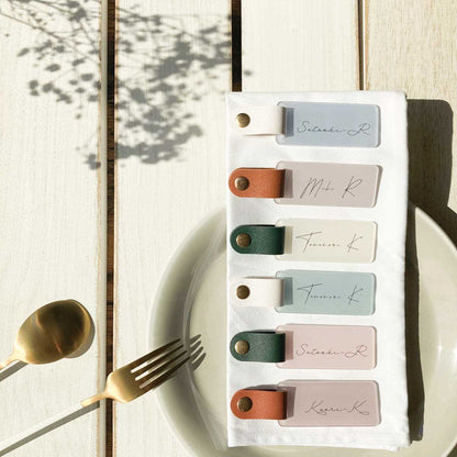 「1個から購入可能」くすみカラーの席札 長方形 エスコートカード アクリル ネームタグ ラゲッジタグ【結婚式 ペーパー 席札】