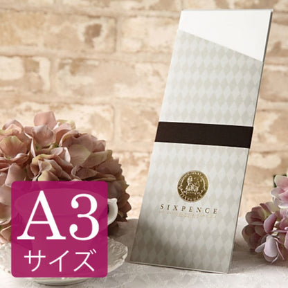 席次表A3サイズ シックスペンス グレー【結婚式 ペーパー 席次表】