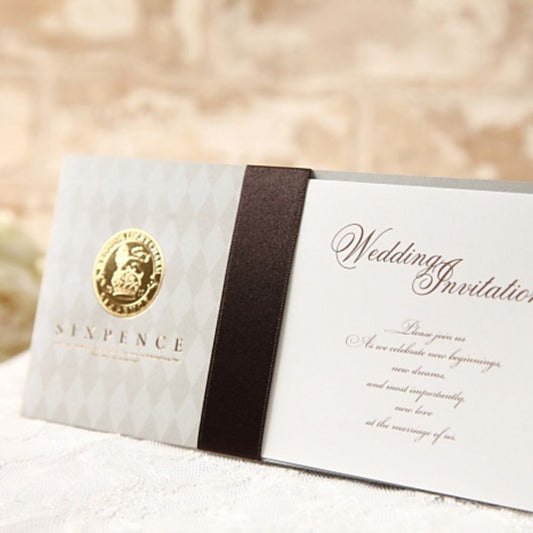 招待状セット シックスペンス グレー【結婚式 ペーパー 招待状】