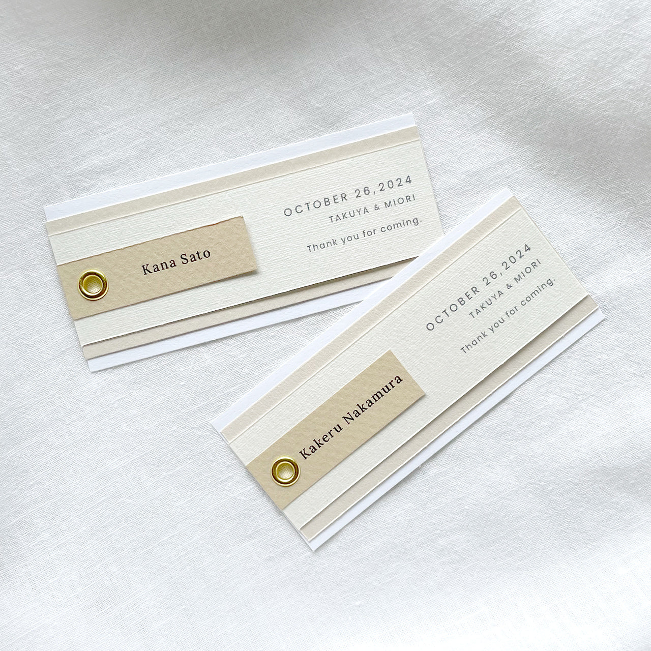 しおり型エスコートカード“shiori”[beige]|Bタイプ【結婚式 ペーパー エスコートカード】