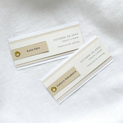 しおり型エスコートカード“shiori”[beige]|Bタイプ【結婚式 ペーパー エスコートカード】