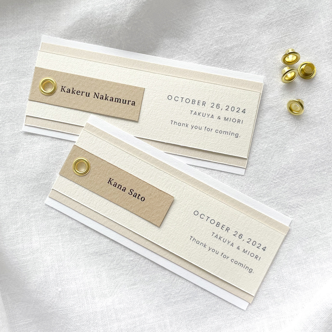 しおり型エスコートカード“shiori”[beige]|Bタイプ【結婚式 ペーパー エスコートカード】